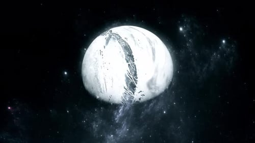 Futuristic Cracking Planet Reveal in Space