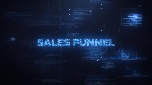 Sales Funnel Word On Dynamic Technology Background