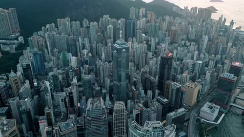 Hong Kong View on Metropolis Cityscape of China City or HK Town