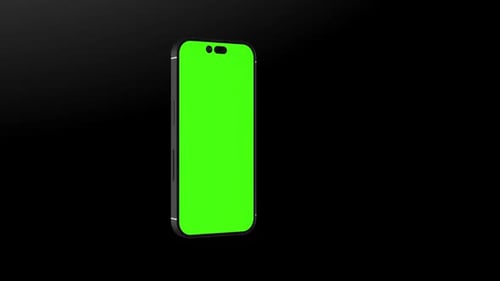 Maqueta de teléfono inteligente 3D Render con animación de pantalla verde