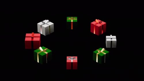 Rotating Gift Boxes Background Loop