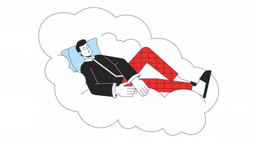 Good Night Sleep Line 2D Animation
