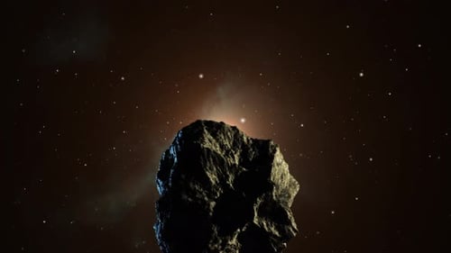 a rocha do asteróide está se movendo em direção ao centro de luz no universo