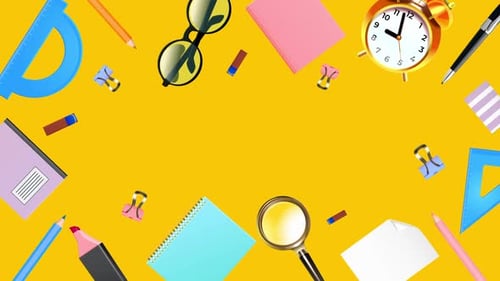 Yellow Back To School Background