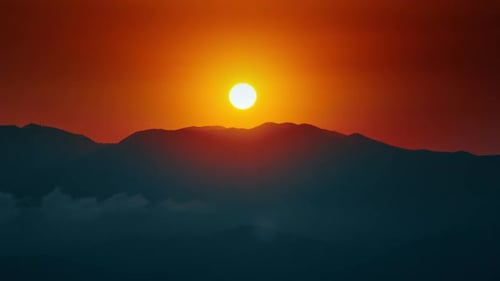 Sunset Behind the Mountains