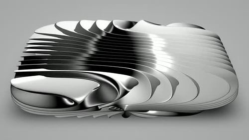 Abstract Metallic Fluid Shape Morphing Animation Loop