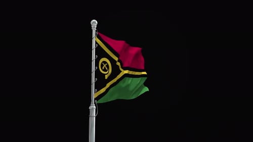 Vanuatu National Flag Realistic Waving Animation