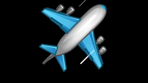 Minimalist Animated Flying Airplane Clip