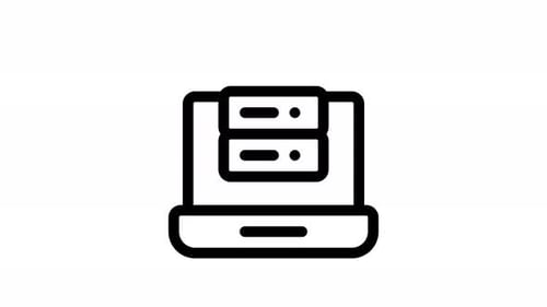 animación de iconos de línea de almacenamiento de datos