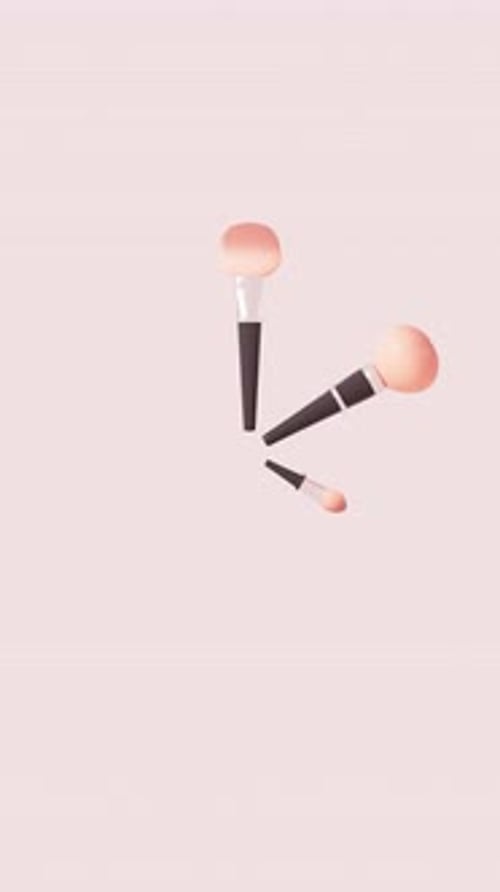 Animated Flat Design Makeup Brushes for Beauty Content