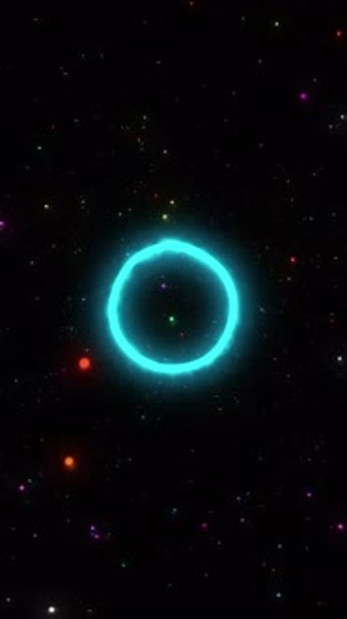 Abstract Plasma Circle Particle Fly Through Loop