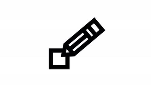 Animated Pencil Checks Box Flat Design Icon