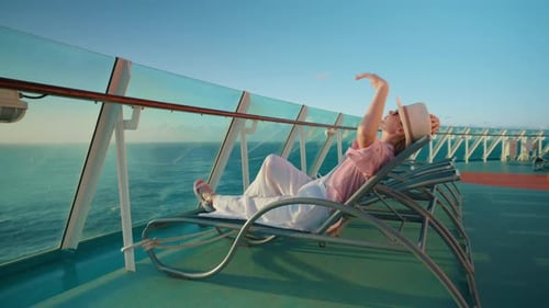 Indulging in Relaxation While on a Luxurious Cruise Ship at Sea