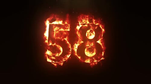 Fiery Burning Numbers Animation Reveal