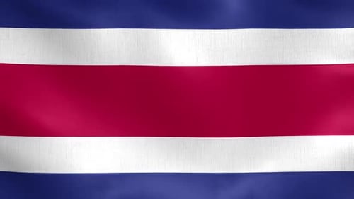 Realistic Waving Costa Rica Flag Seamless Loop