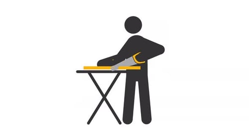 Animations-Silhouette eines Zimmermanns