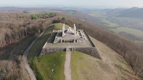 Sweeping Aerial Panorama of the Milan Rastislav Stefanik Bridge in Bratislava