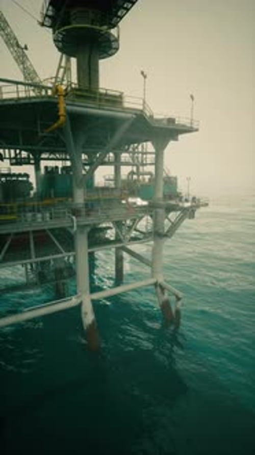 Exploring the Structure and Function of an Oil Rig in Serene Ocean Waters