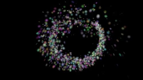 Coloridos puntos en espiral en movimiento