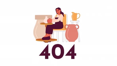 Animation d'erreur 404 de Pottery Hobby