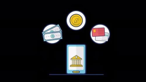 Mobile Banking Payment Methods On Alpha Channel 4K