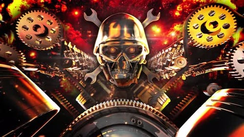 Motorcycle Engine Skull