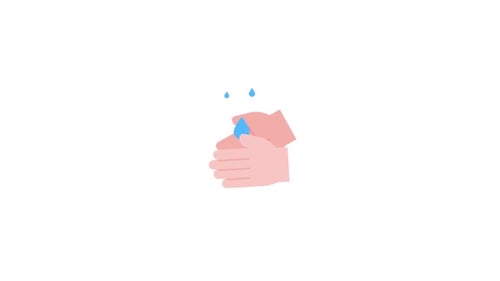 Animated Hand Washing Hygiene Flat Design Illustration