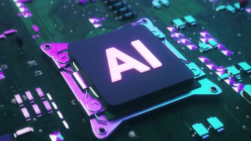 CPU Processor starting Artificial Intelligence digitalization of data information processing