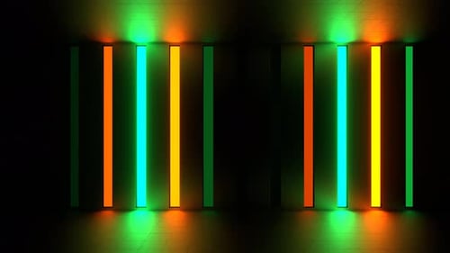Turquoise And Orange Neon Color Wall Background Vj Loop In 4K