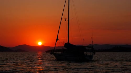 The Ship Goes to Sea at Sunset