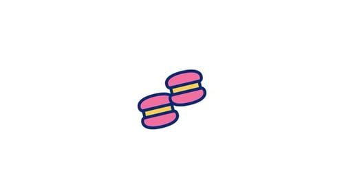 Animated Macaron Icon in Flat Design Loop
