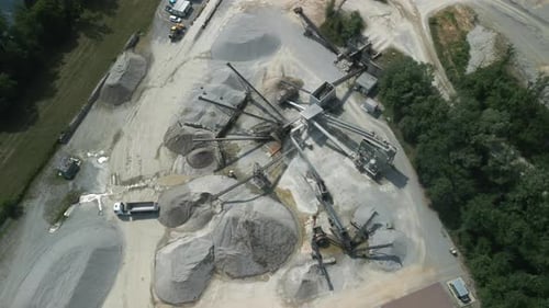 Sand Quarry Truck Aerial View