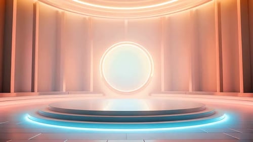 Glowing Futuristic Virtual Stage for Product Presentation