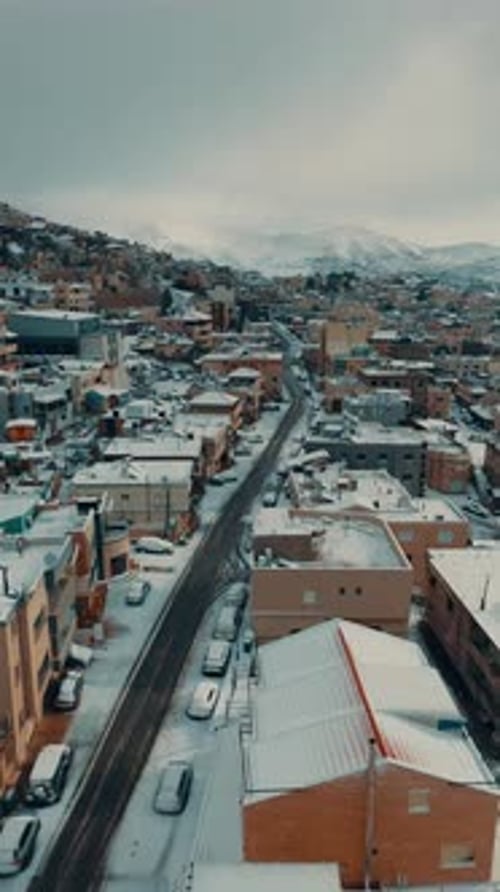 Winter snow covering Hermon mountain and Majdal Shams