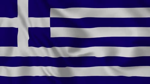 Realistic Greece National Flag Waving Animation