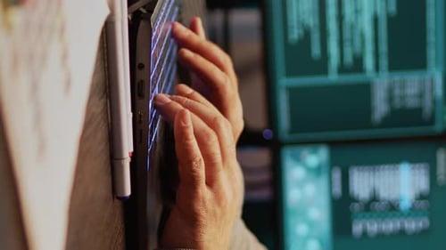 Vídeo vertical: jovem hacker invade servidor de banco de dados no computador