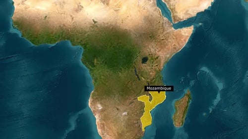 Animated Map Highlight of Mozambique