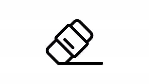 eraser line icon animation