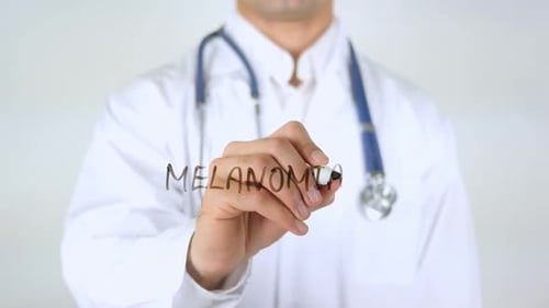Melanoma Doctor Writing on Glass
