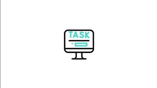 Animated Computer Task Completion Icon