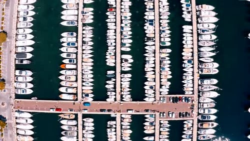 Boats At The Harbor Aerial