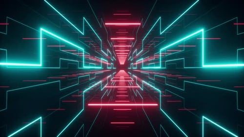 Abstract neon tunnel.