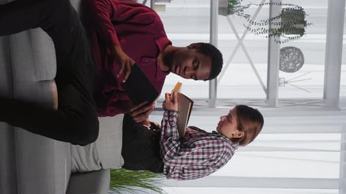 Vertical Home Education Reading Student Diverse
