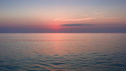 Drone View Of Beautiful Sunset On The Sea