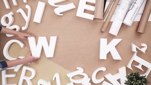 Businesspeople teamwork at office desk working with letters and blueprints