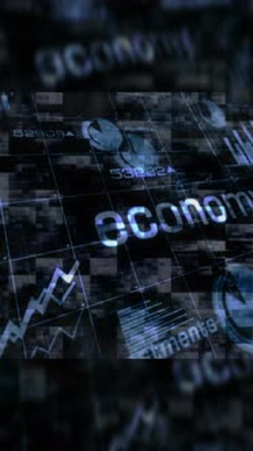 Economy charts symbol seamless loop vertical