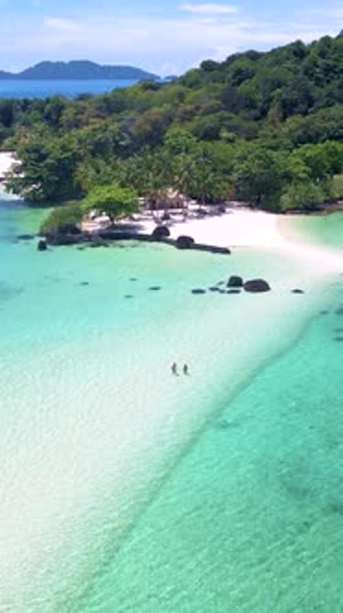 Couple Man and Women on a Tropical Island in Thailand Koh Kham Island Trat Koh Mak