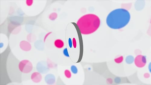 Abstract Geometric Circles with Rotating 3D Element