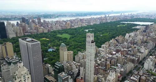 The whole Central Park in one aerial shot, Manhattan, New York City, USA