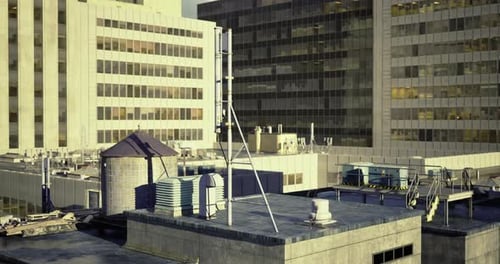 Building Rooftops in an Urban Setting During the Early Morning Light